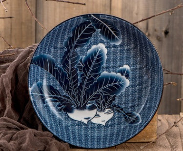 Elegant Blue and White Porcelain Dinner Plates - Japanese Ceramic Salad & Dessert Plates