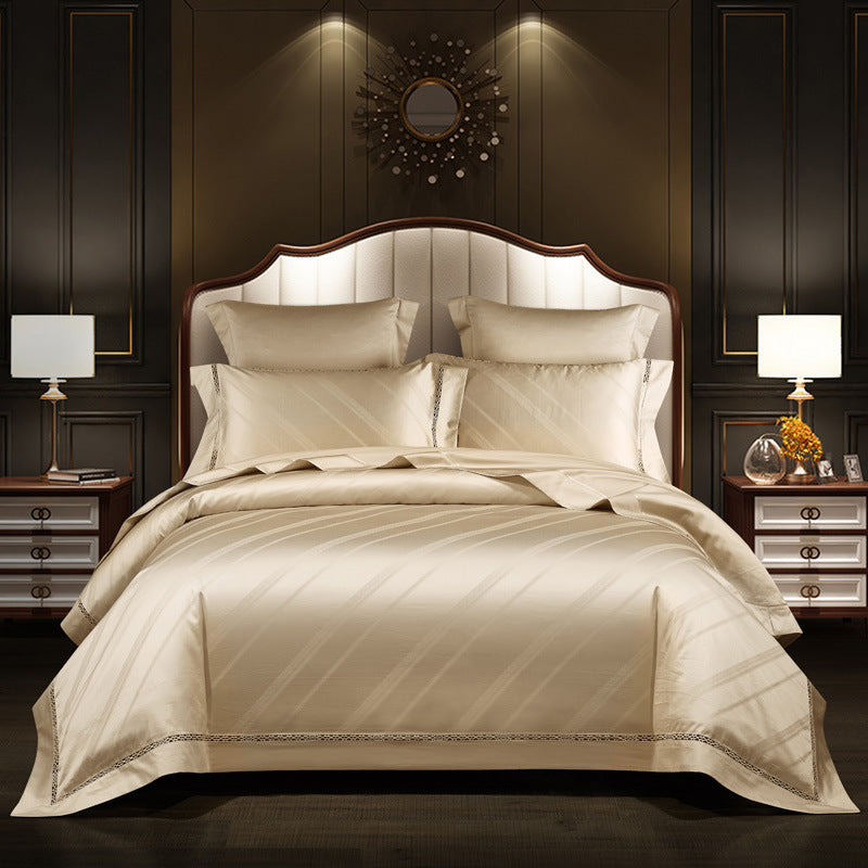 140 Long-staple Cotton Jacquard Bedding - 5-Star Hotel Quality