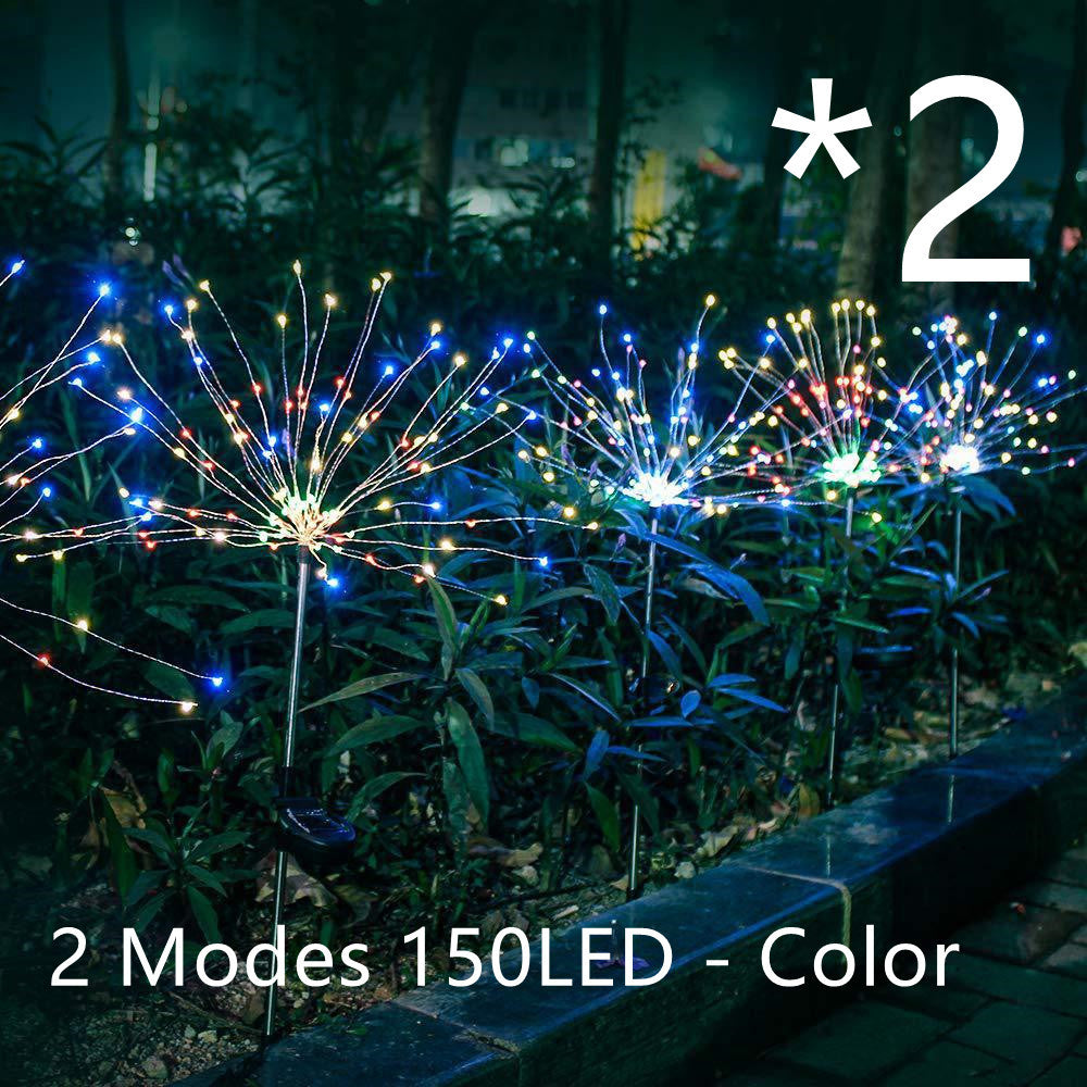 Solar Fireworks LED Light String - Copper Wire Outdoor Star Lights for Gardens, Christmas, and Festive Decorations