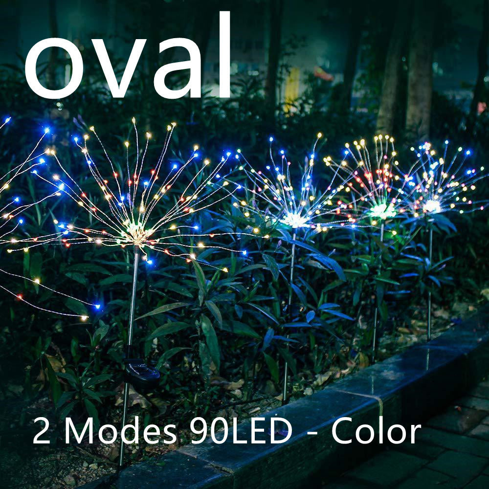 Solar Fireworks LED Light String - Copper Wire Outdoor Star Lights for Gardens, Christmas, and Festive Decorations