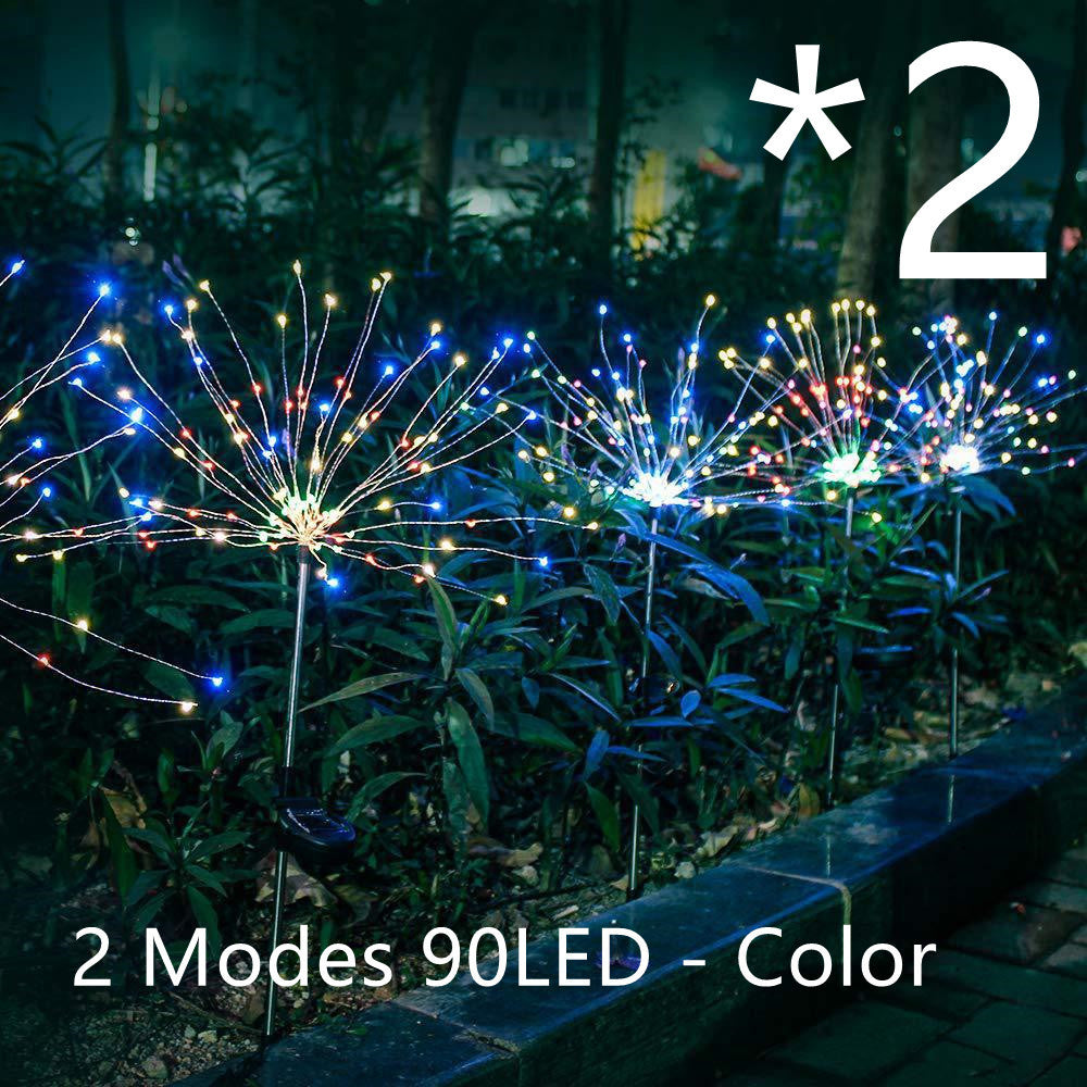 Solar Fireworks LED Light String - Copper Wire Outdoor Star Lights for Gardens, Christmas, and Festive Decorations