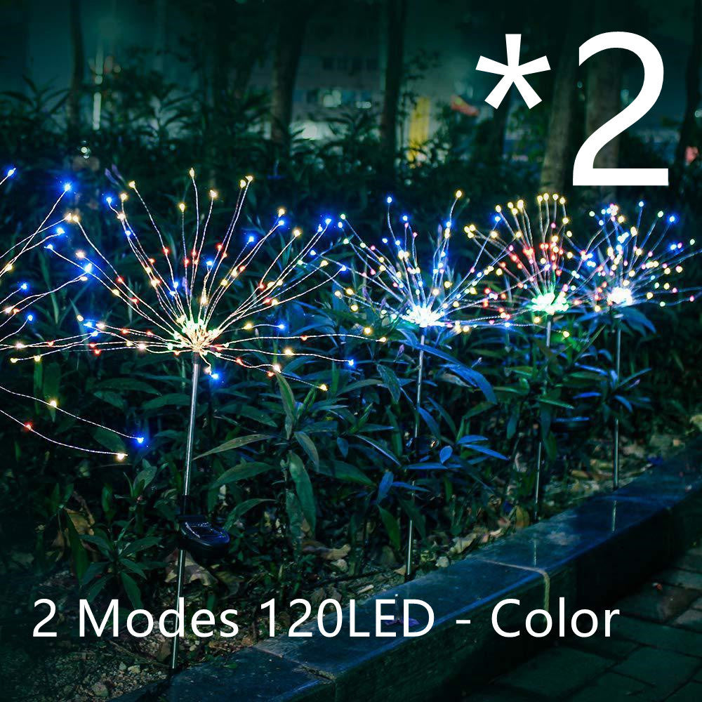 Solar Fireworks LED Light String - Copper Wire Outdoor Star Lights for Gardens, Christmas, and Festive Decorations